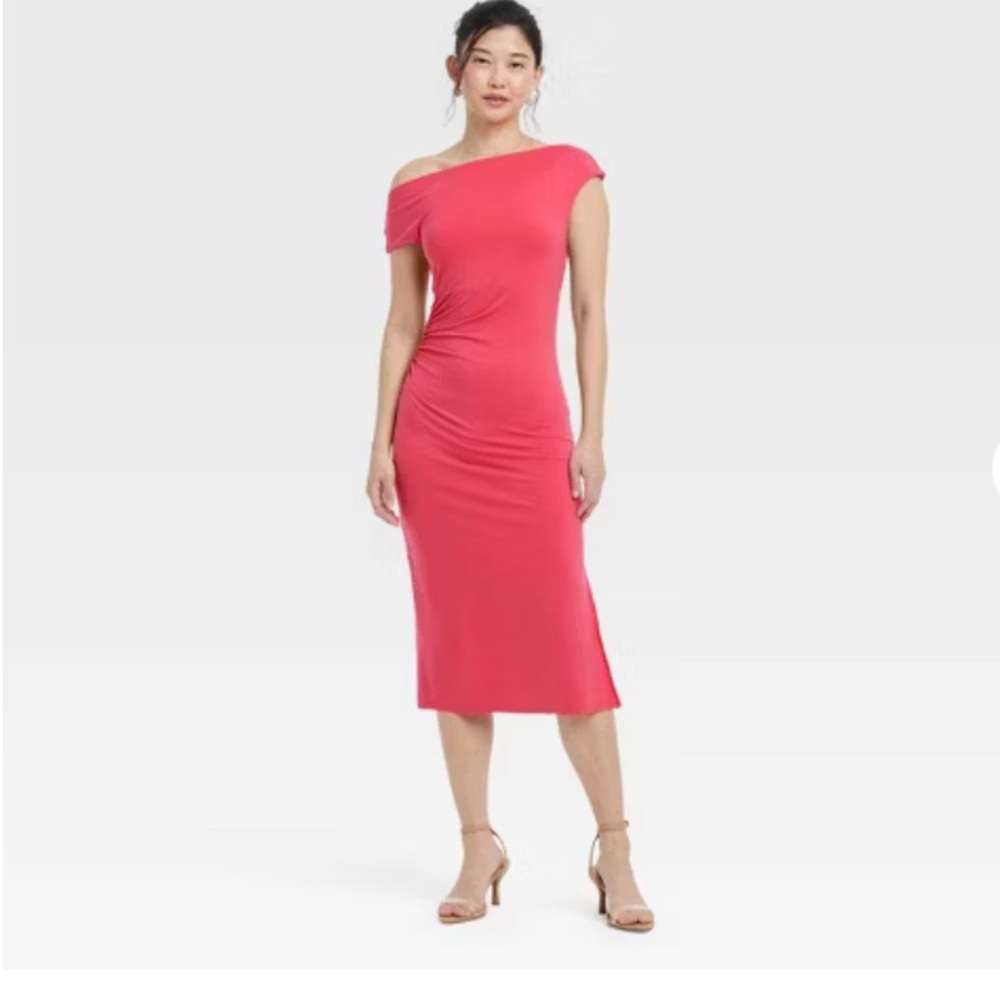 Plus size A New day Elegant Pink Coral Off-Shoulder Dress 2X. New with tags.